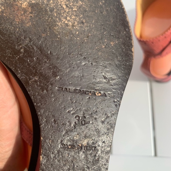 Balenciaga pink leather wedge sandals size 5.5-6 ( European 36) - Picture 12 of 16